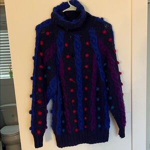 Cozy Multicolor Turtleneck Sweater